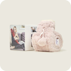 Warmies® Rolled Long Hot Water Bottle Blush Pink Fur