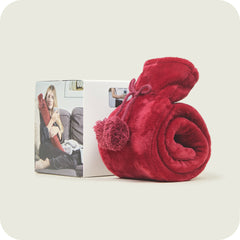 Warmies® Rolled Long Hot Water Bottle Cranberry Fleece