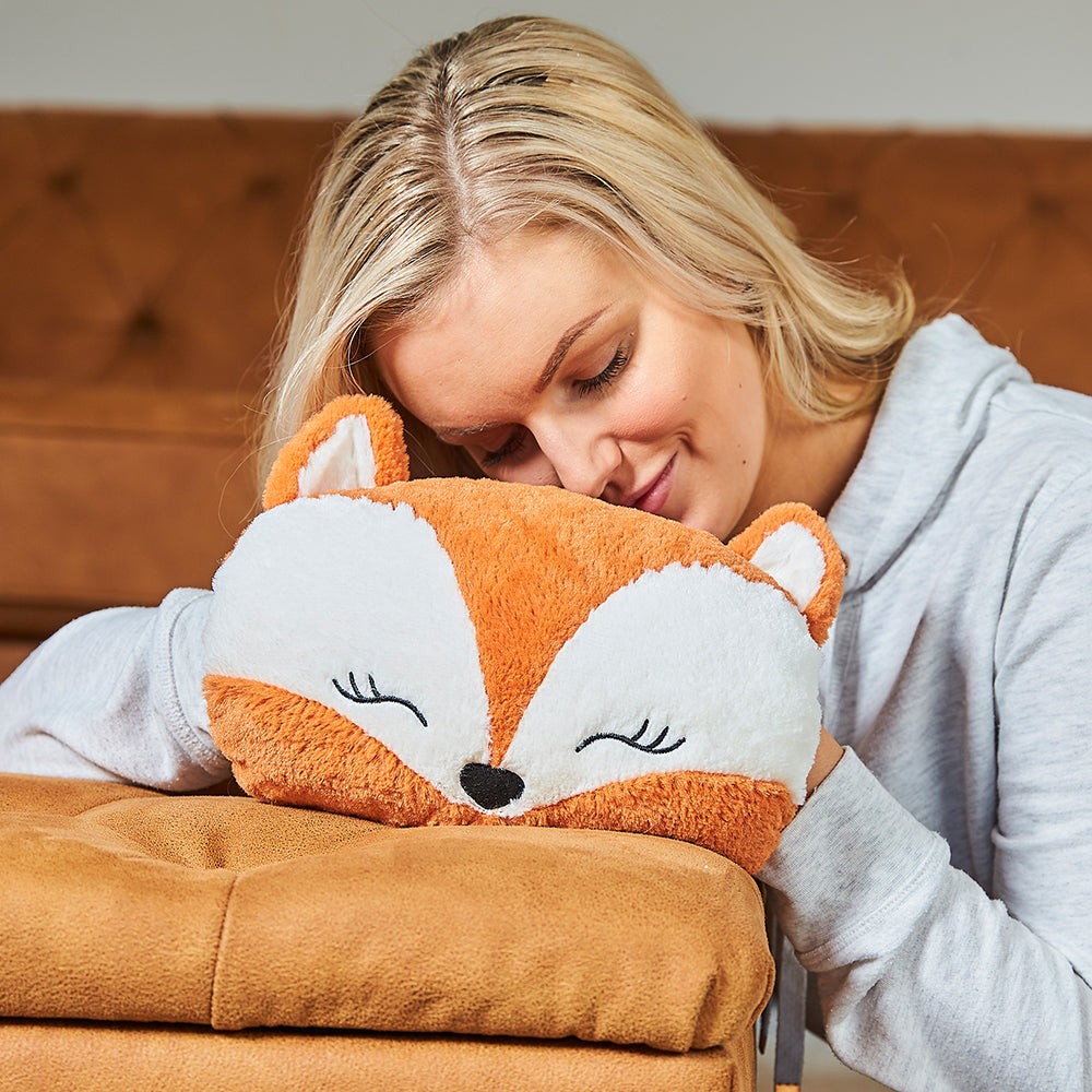 Warmies® Fully Microwaveable Fox Handwarmer, Relaxing Lavender Scented Heatable Soft Cuddly Fox