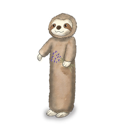 Warmies 3D Short Hot Water Bottle Brown Sloth